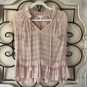 Rebecca Taylor sheer pink blouse